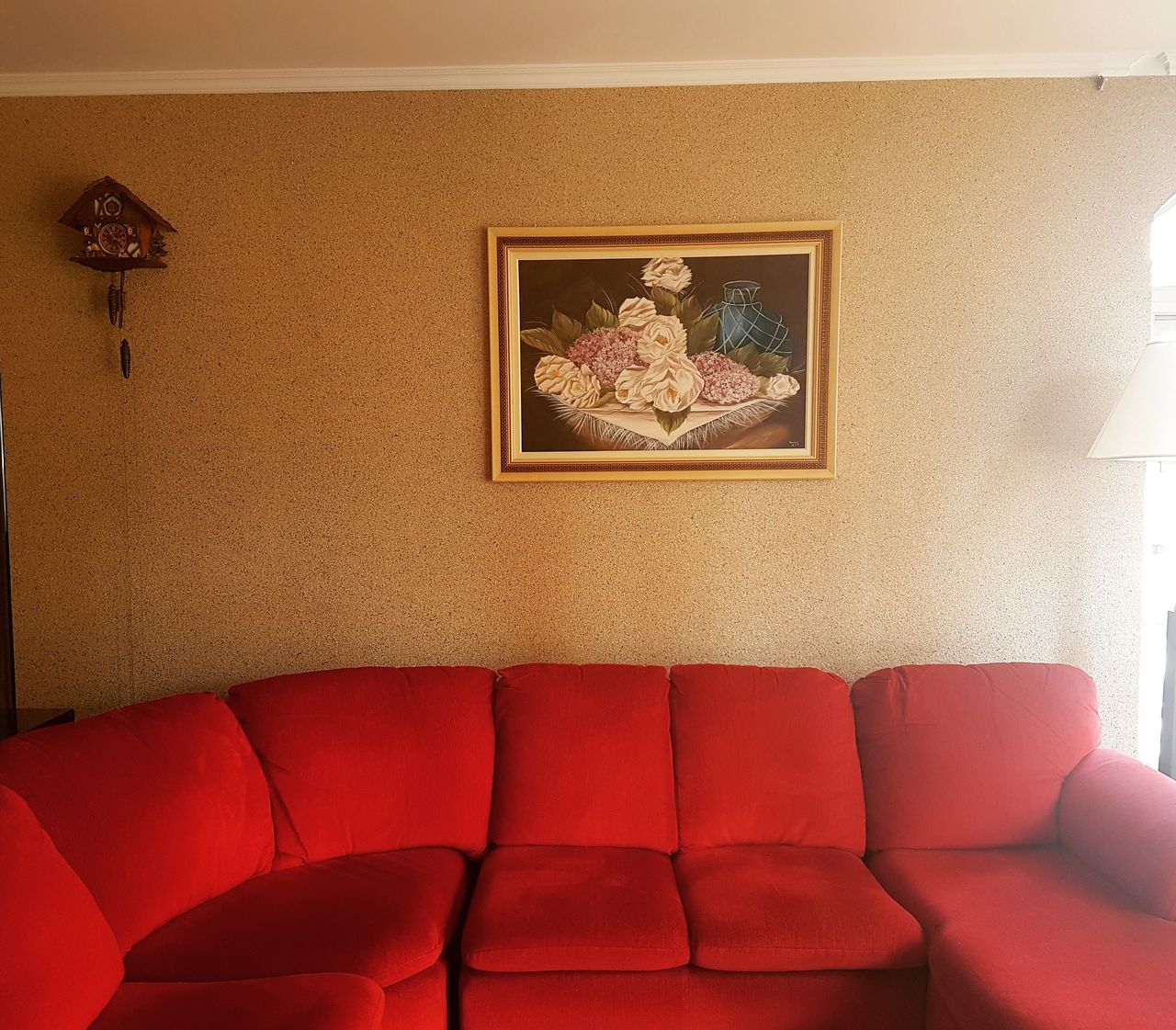 Sala de Estar com Sofá de canto vermelho | Melissa Domezi 151048 - Viva  Decora